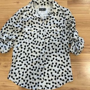 Karl Lagerfeld Paris black and white blouse.